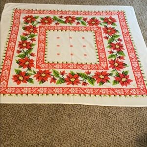 Vintage Square Poinsettia Tablecloth